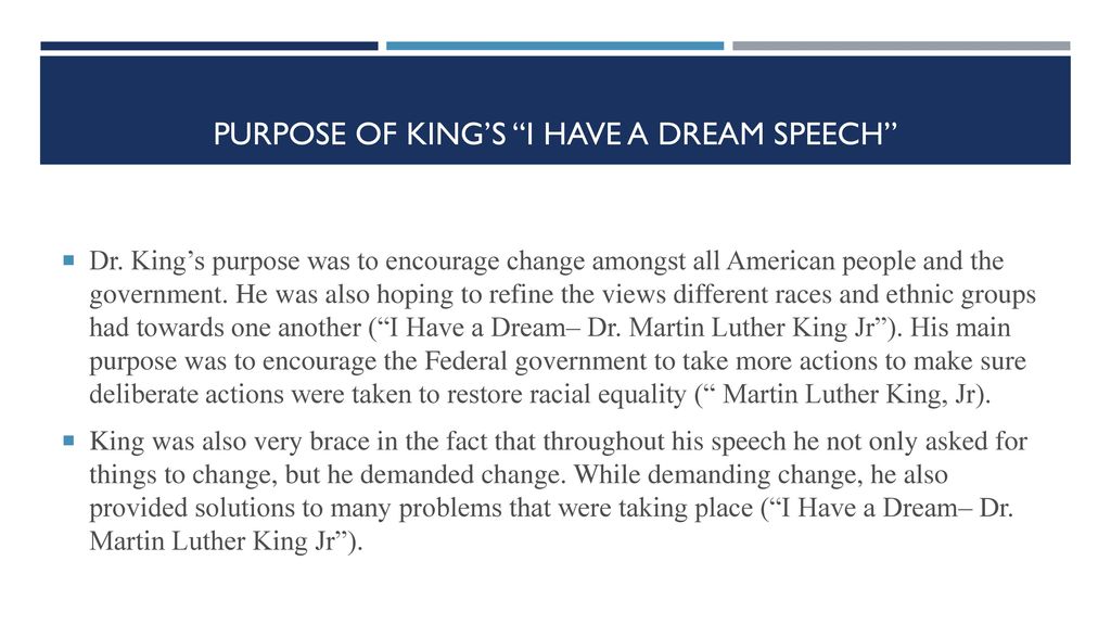 main points of the i have a dream speech