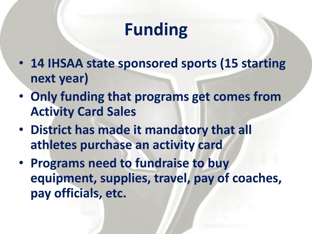 Funding 14 IHSAA state sponsored sports (15 starting next year)