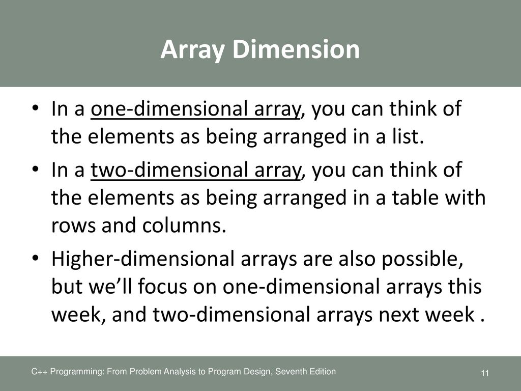 EGR 2261 Unit 9 One-dimensional Arrays - ppt download