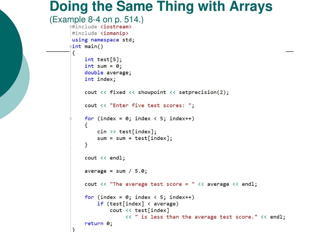 EGR 2261 Unit 9 One-dimensional Arrays - ppt download