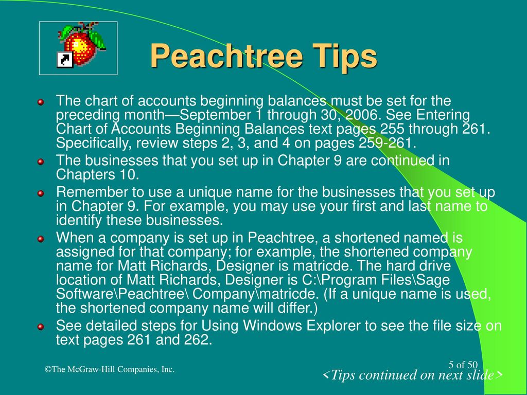 Peachtree Chart Of Accounts Beginning Balance