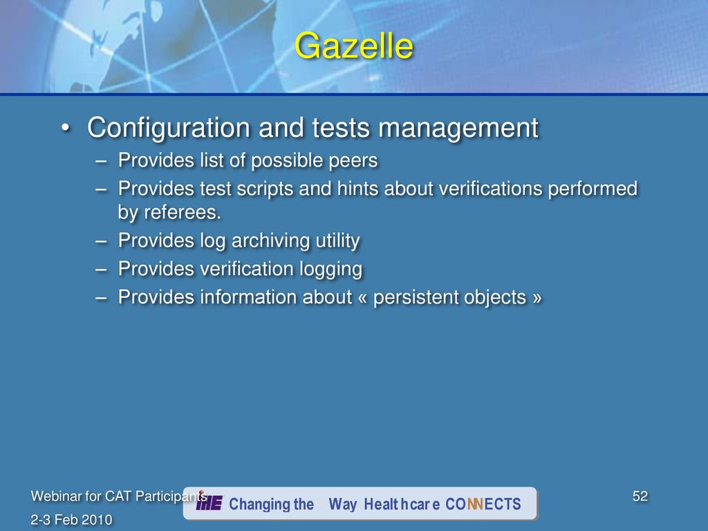 Gazelle Configuration and tests management