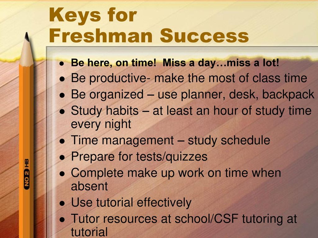 Keys for Freshman Success