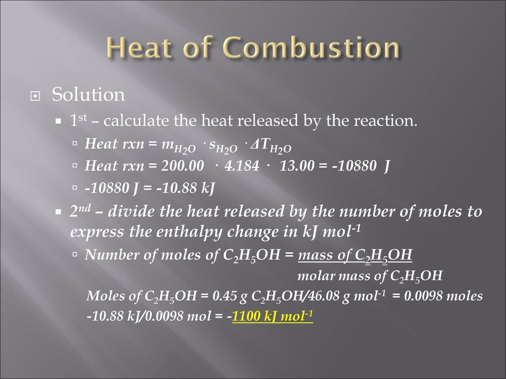 Topic 5.2 Calculations of enthalpy changes - ppt download