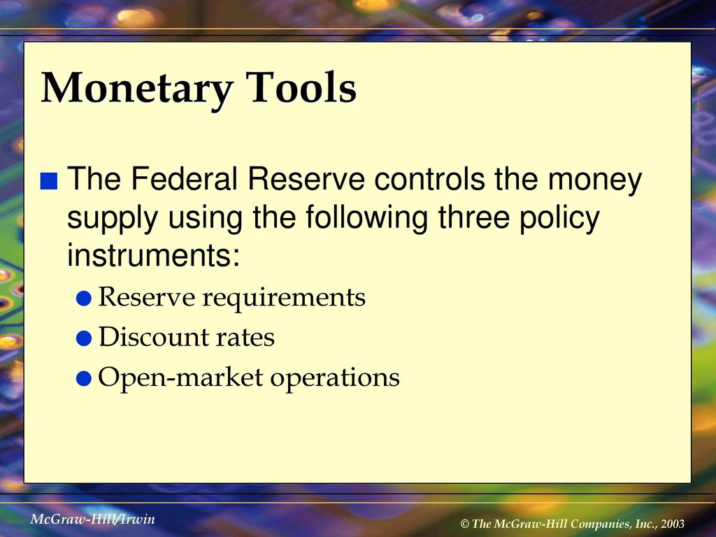 What Are The Three Tools The Federal Reserve Uses In Regard To Monetary Policy