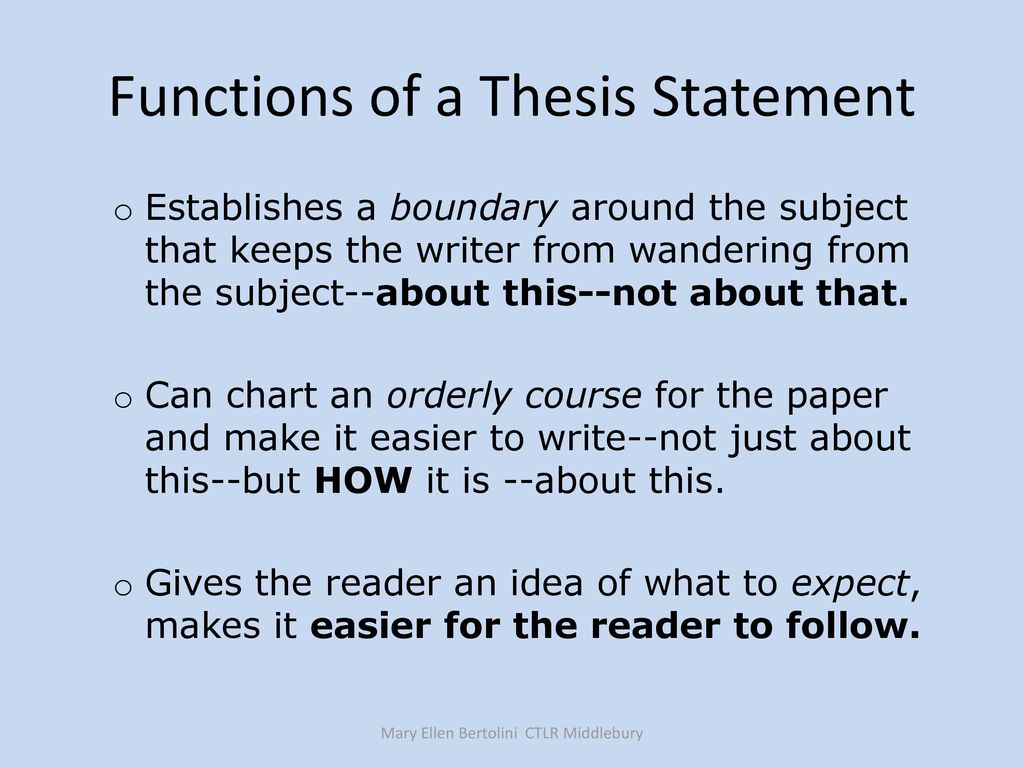 a thesis statement main function