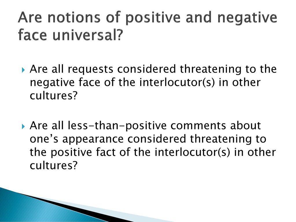Politeness Negative and Positive Face - ppt download