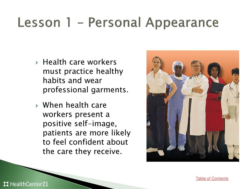 professional appearance in healthcare
