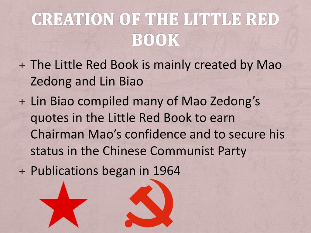 The role of the little red book - ppt download