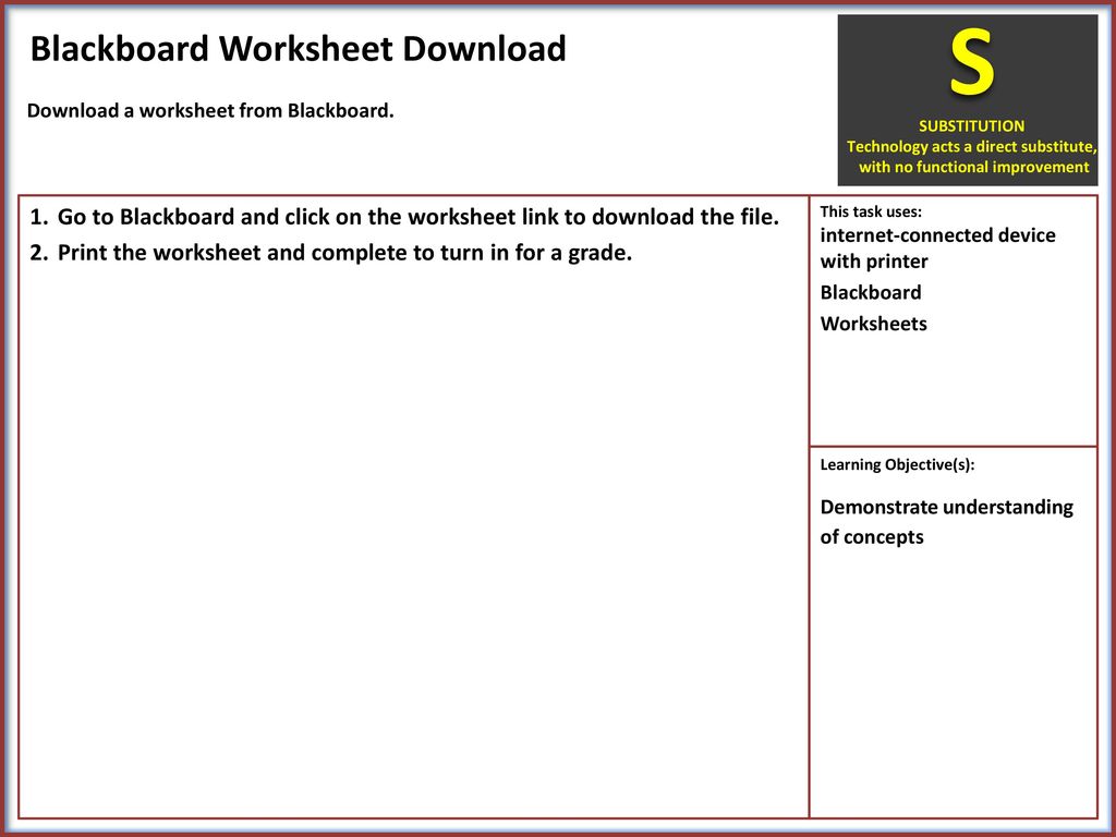 Blackboard Worksheet Download