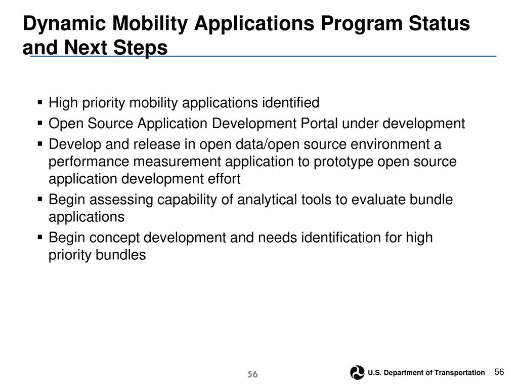 Overview of the Dynamic Mobility Applications (DMA) Program Webinar ...