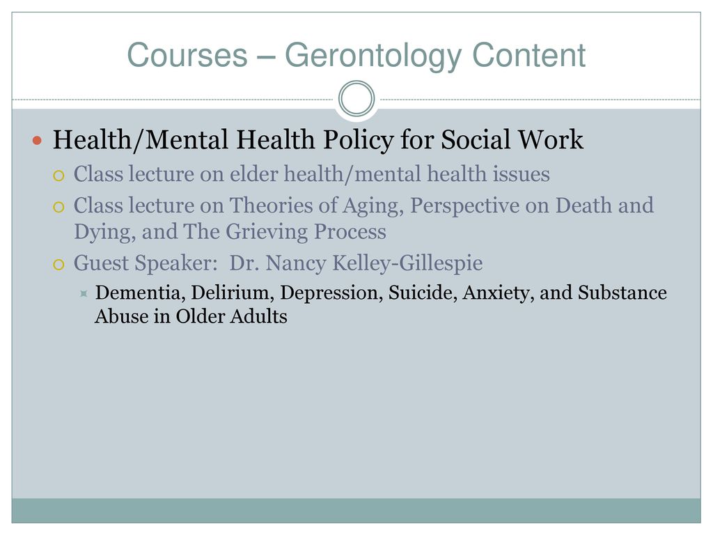 Courses – Gerontology Content
