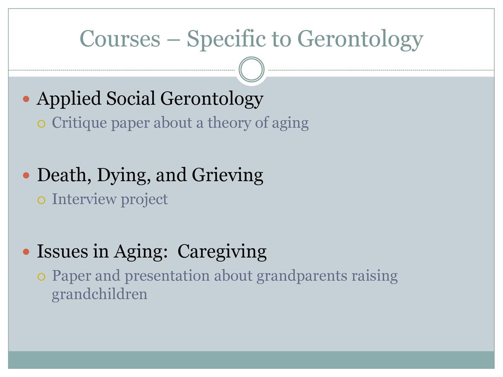 Courses – Specific to Gerontology