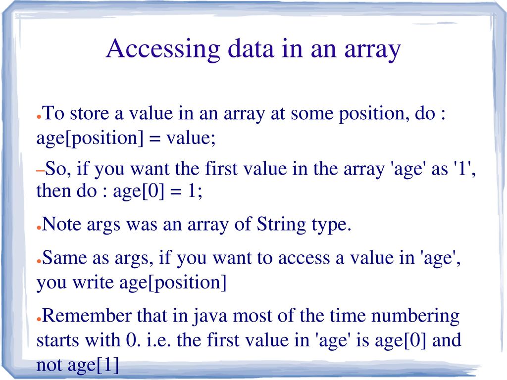 Arrays in 60 seconds err.. minutes - ppt download