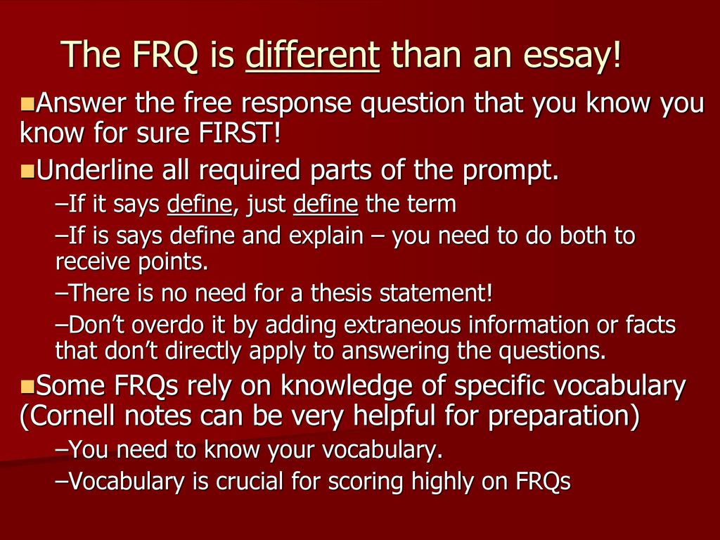 Writing an AP Human Geography FRQ or Free Response Question ppt download