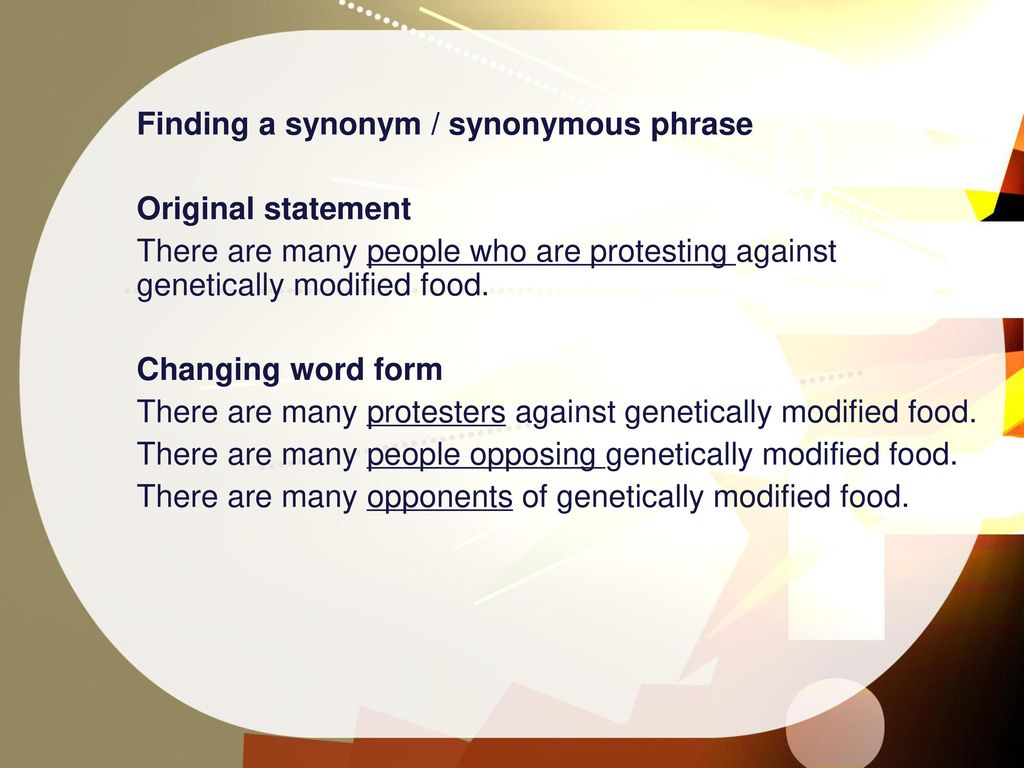 Finding a synonym / synonymous phrase