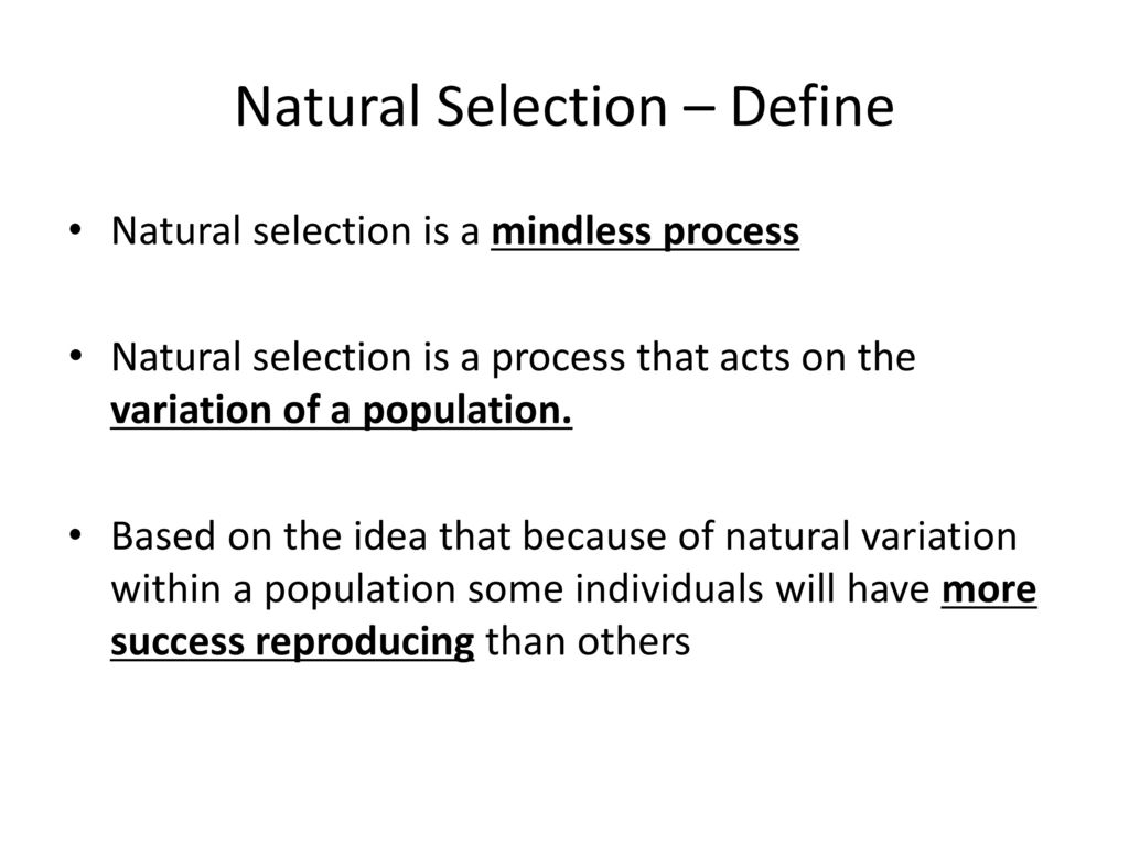 Variation and Natural Selection - ppt download