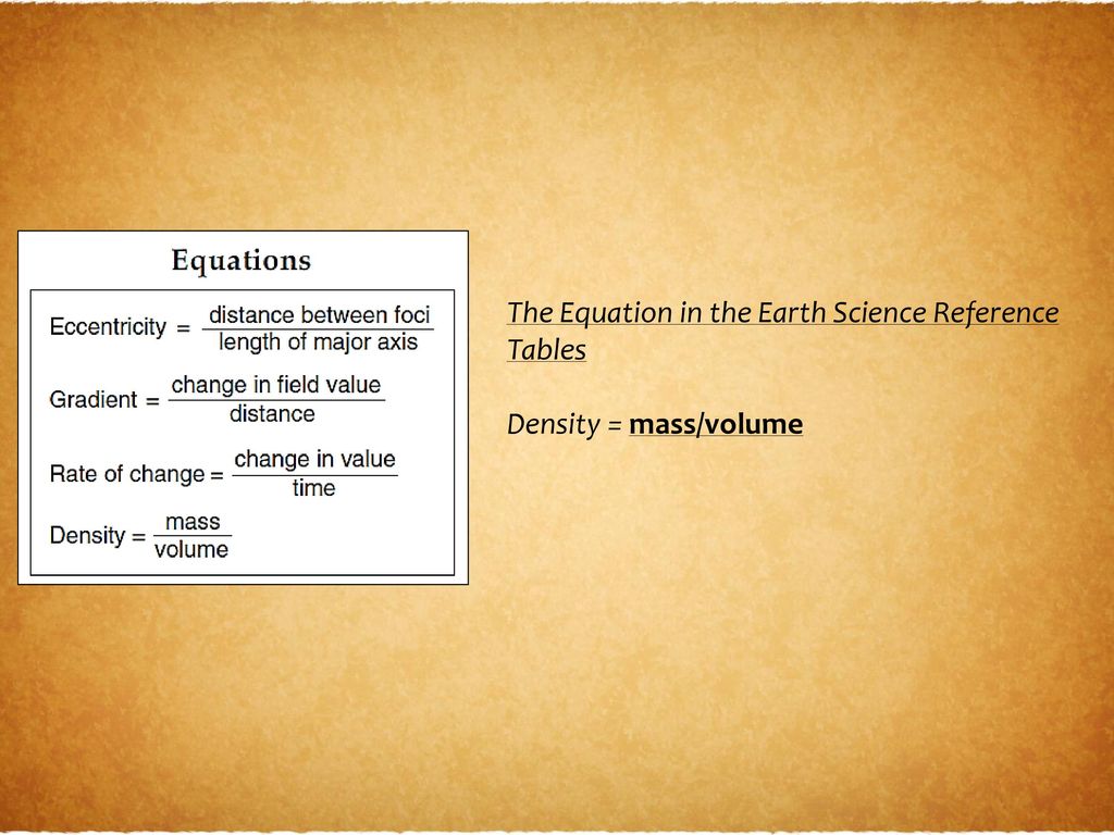 The Equation in the Earth Science Reference Tables