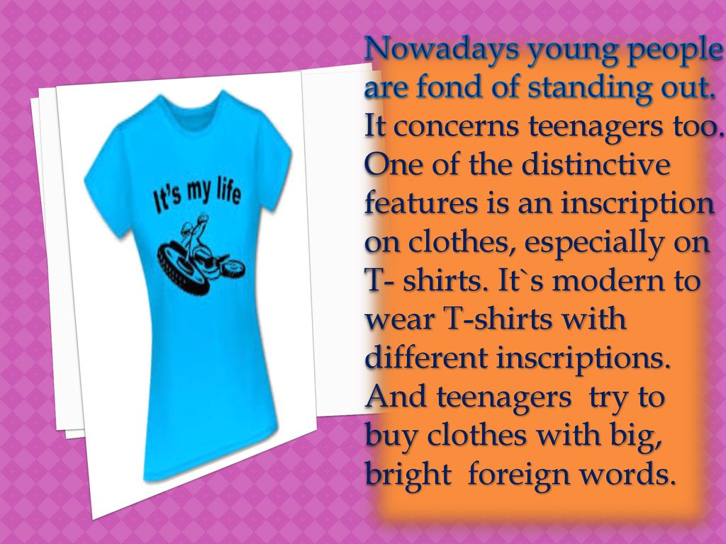 The analysis of the english inscriptions on t-shirts - ppt download
