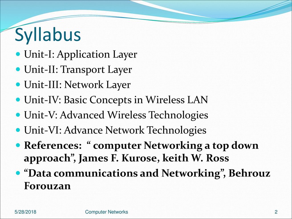 Computer Network Course objective: To understand Network architecture - ppt  download
