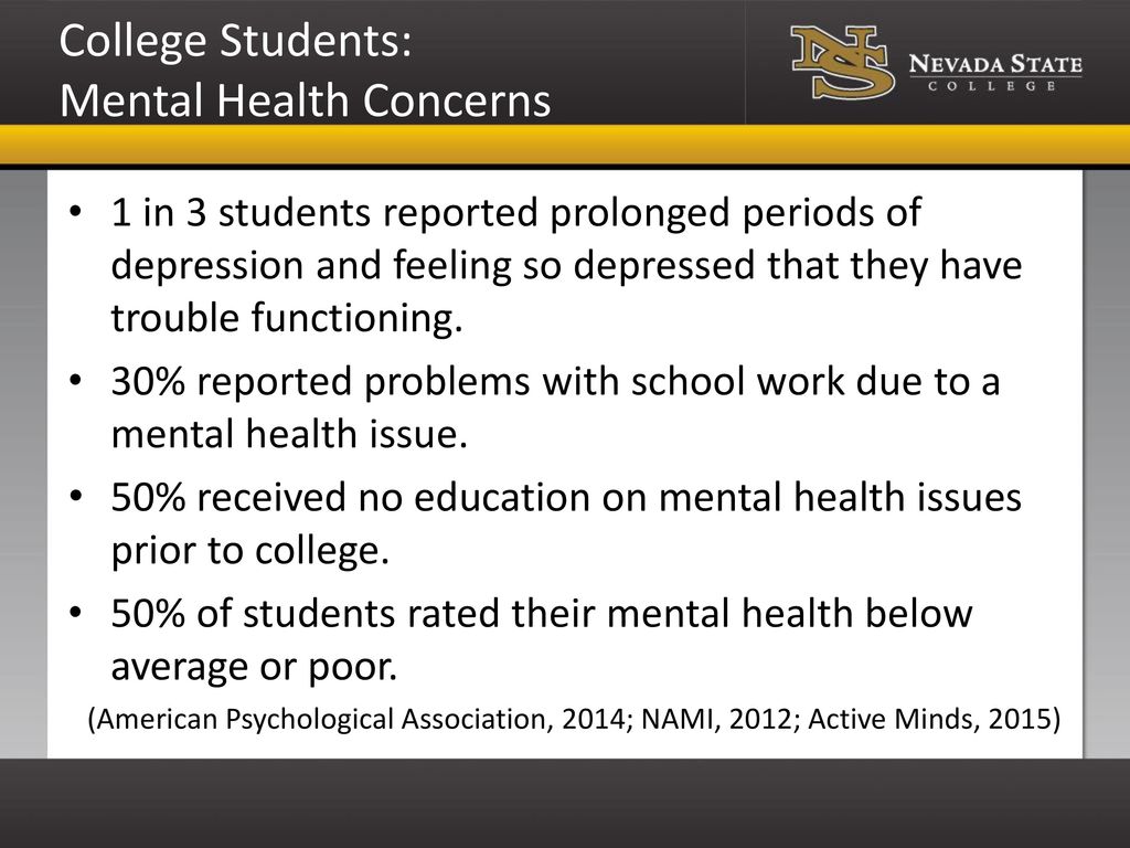 College Students: Mental Health Concerns