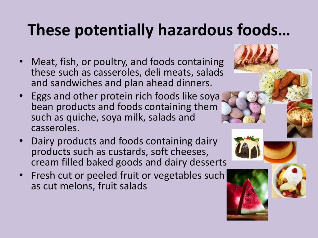 Potentially hazardous foods, Health and wellbeing