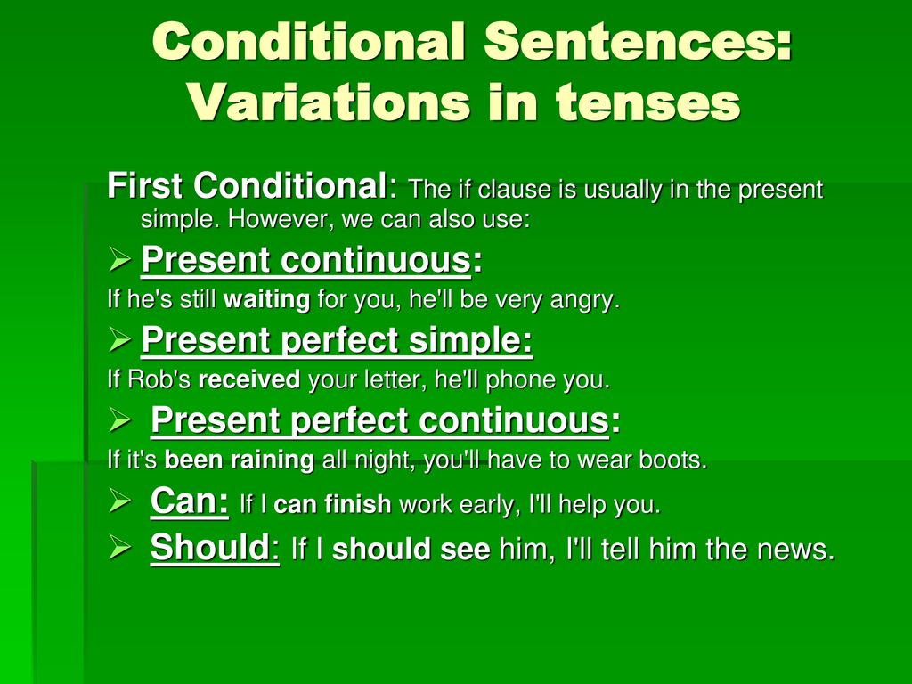 Conditional Sentences: Variations in tenses