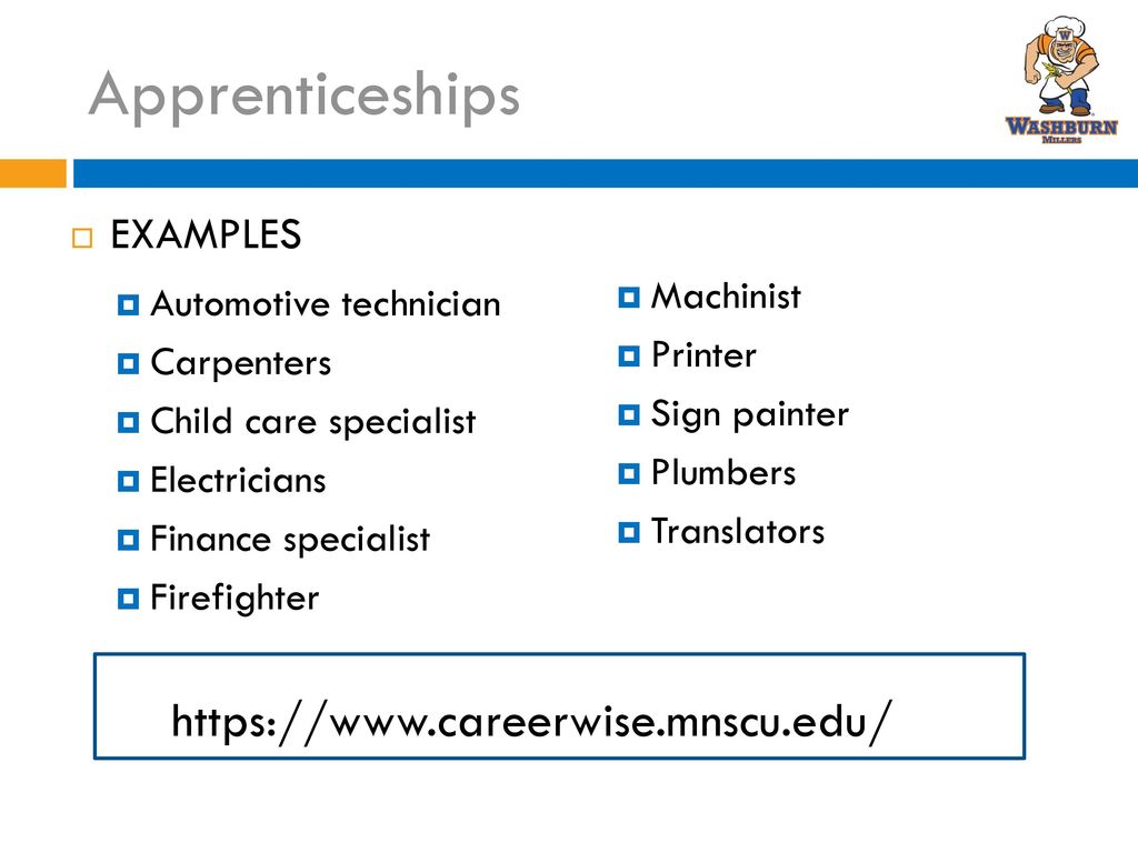Apprenticeships   EXAMPLES Machinist