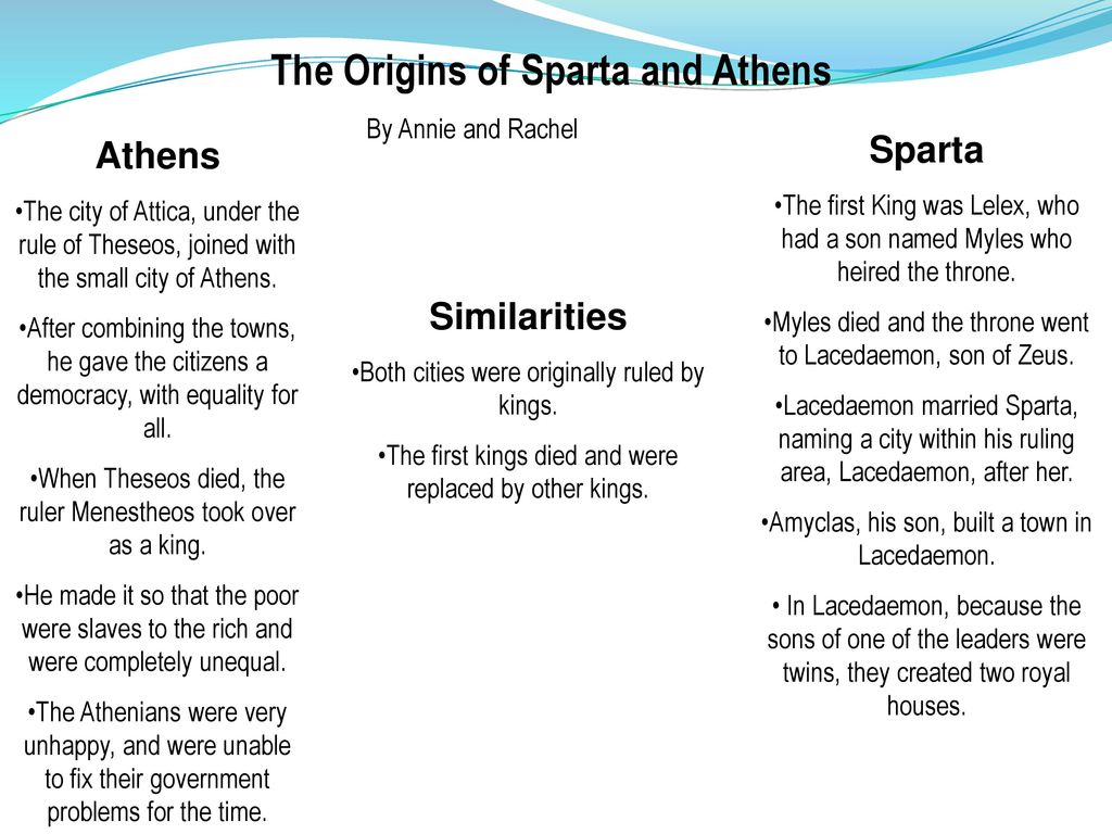 Athens Vs Sparta Origins Ppt Download