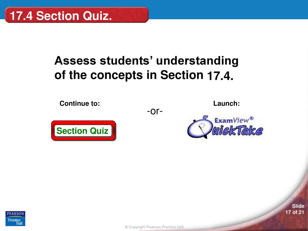 17.4 Section Quiz