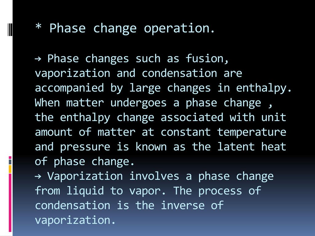 Phase change operation
