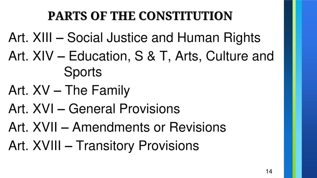 PARTS OF THE CONSTITUTION