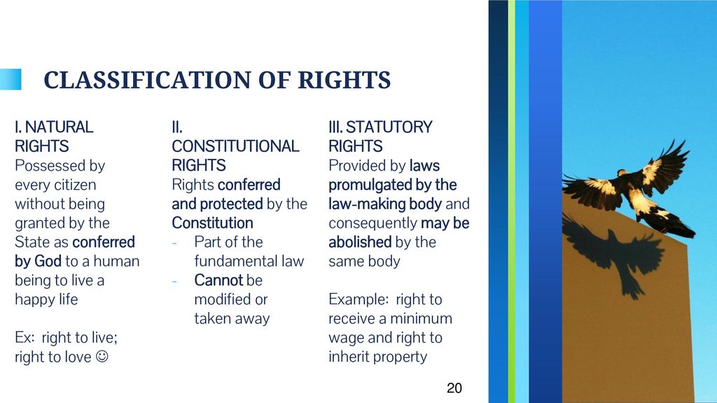 CLASSIFICATION OF RIGHTS