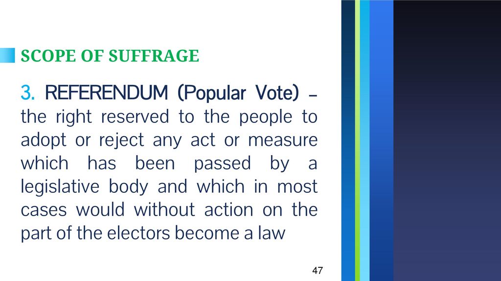 SCOPE OF SUFFRAGE