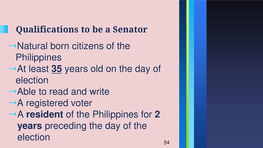Qualifications to be a Senator