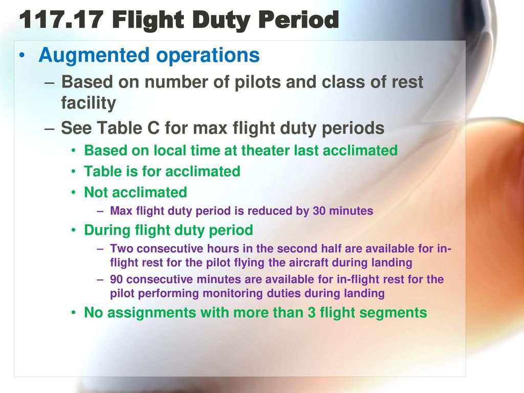 Flight Duty Period Augmented operations