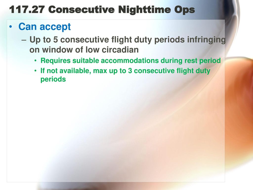 Consecutive Nighttime Ops
