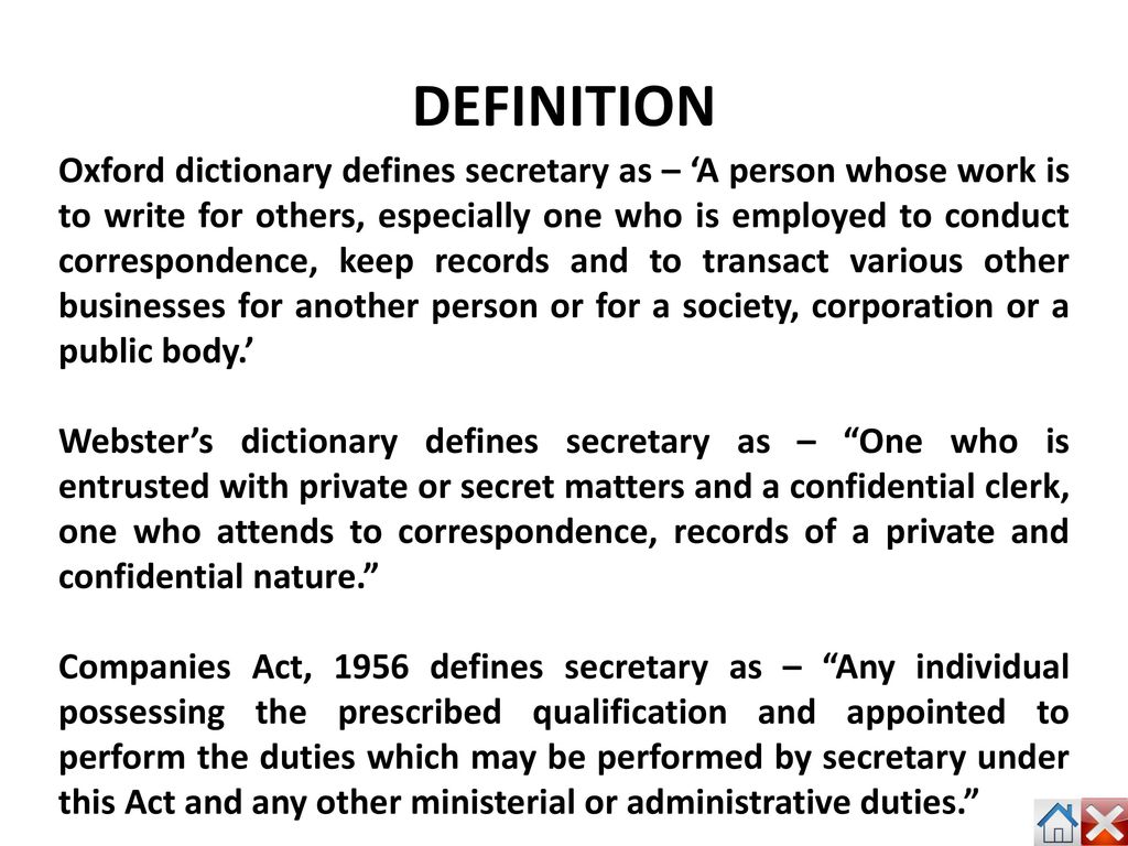 A Secretary Is A Person Who