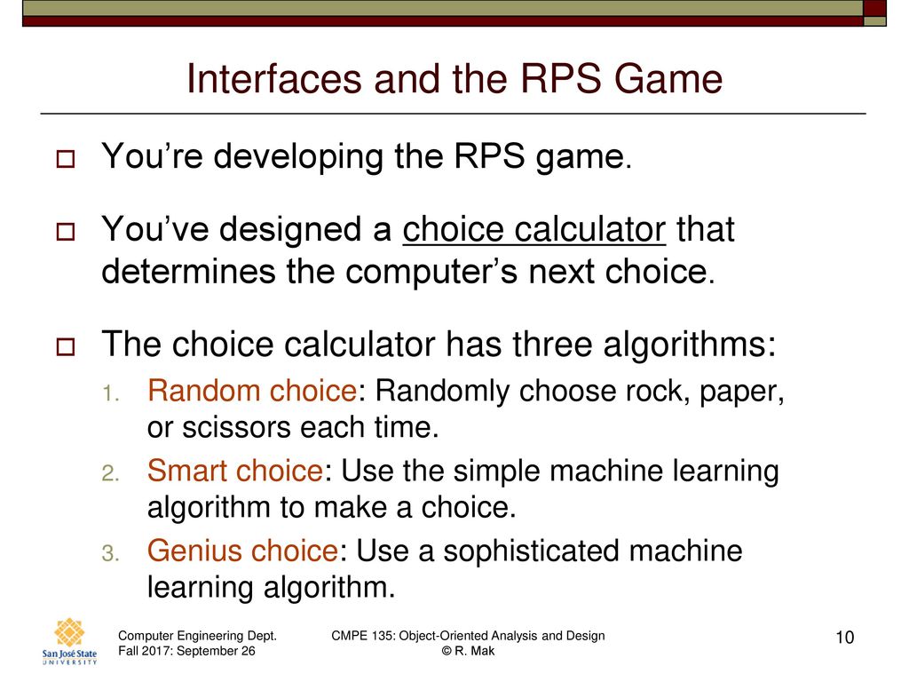 CMPE 135: Object-Oriented Analysis and Design September 26 Class ...
