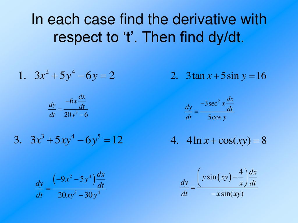 Derivatives With Respect To Time Ppt Download