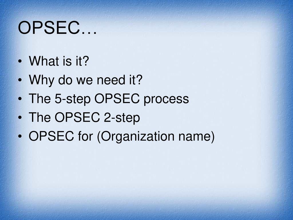 Operations security opsec for new hires ppt download