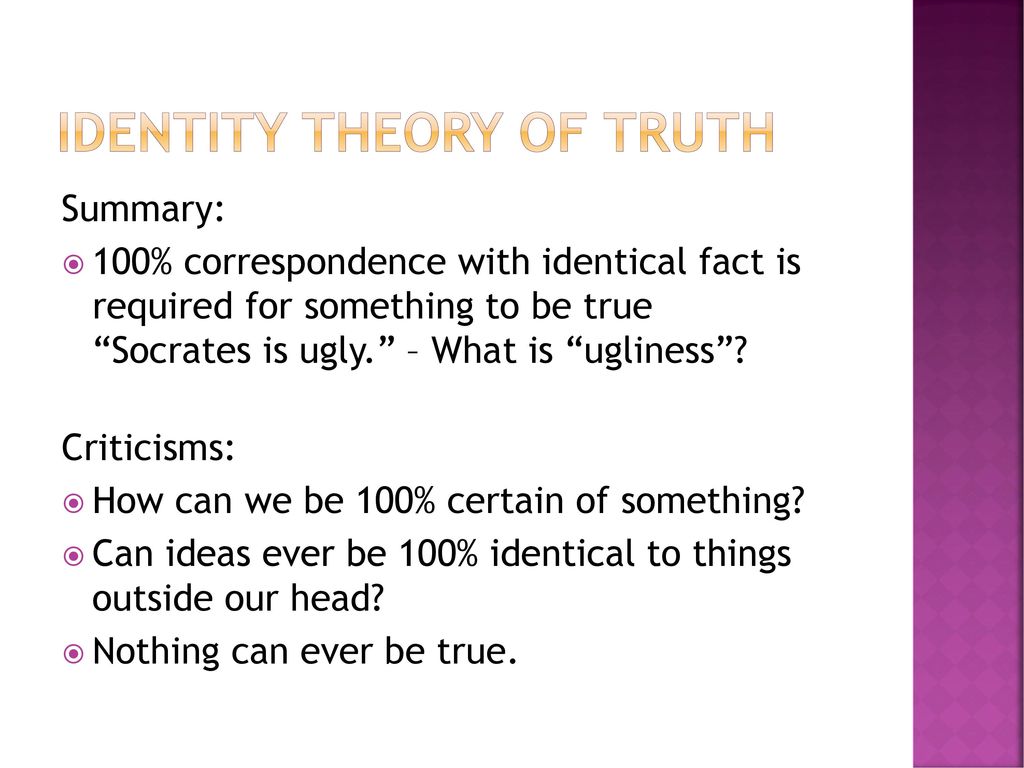 identity theory of truth
