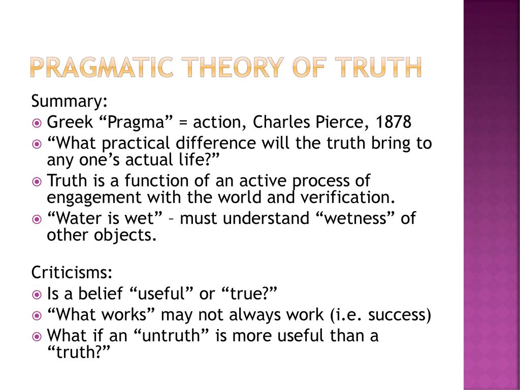 pragmatic theory of truth
