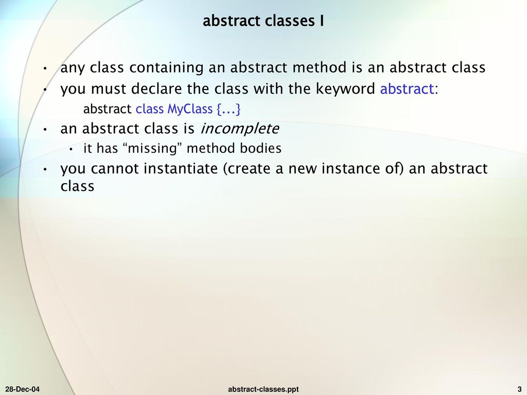Abstract Classes And Interfaces Ppt Download