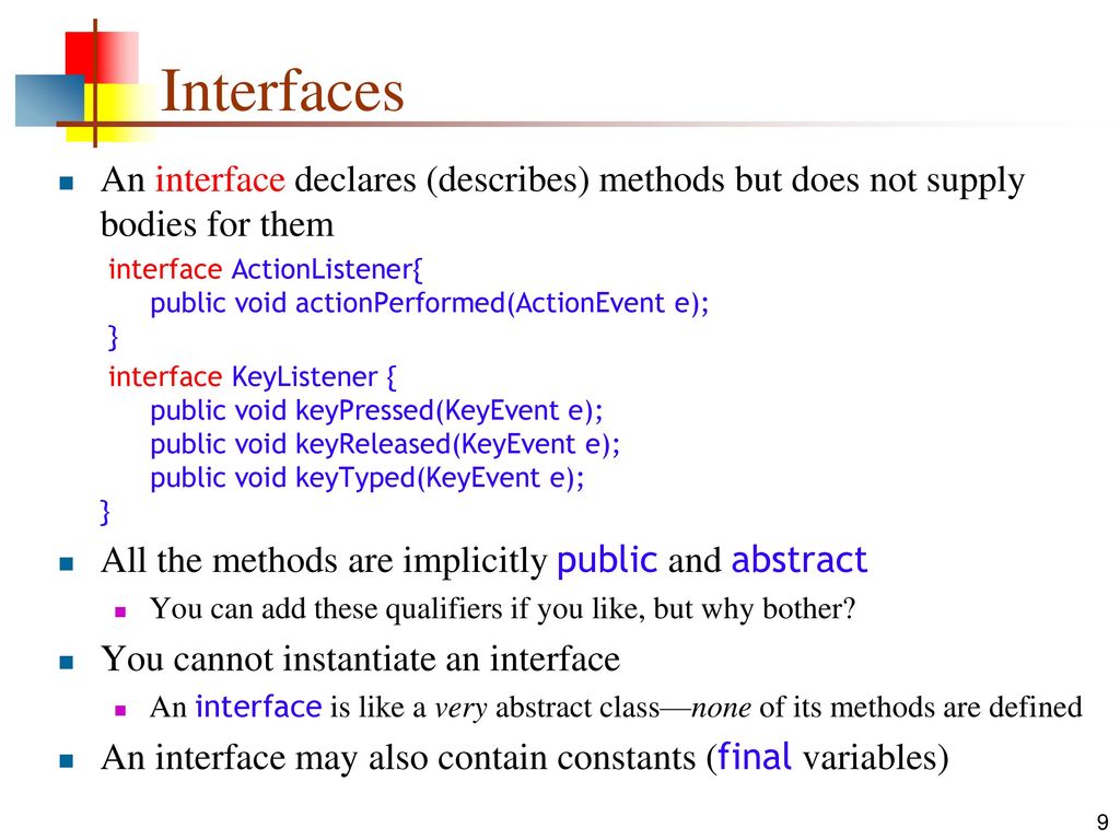 Abstract Classes And Interfaces Ppt Download
