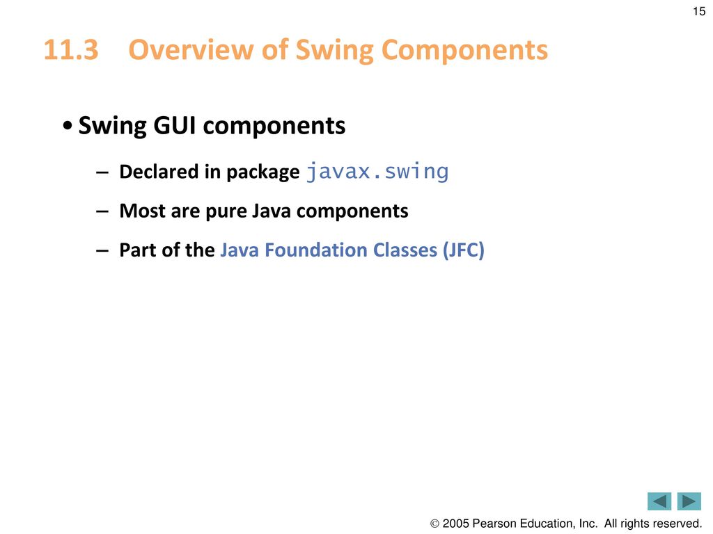 11.3 Overview of Swing Components