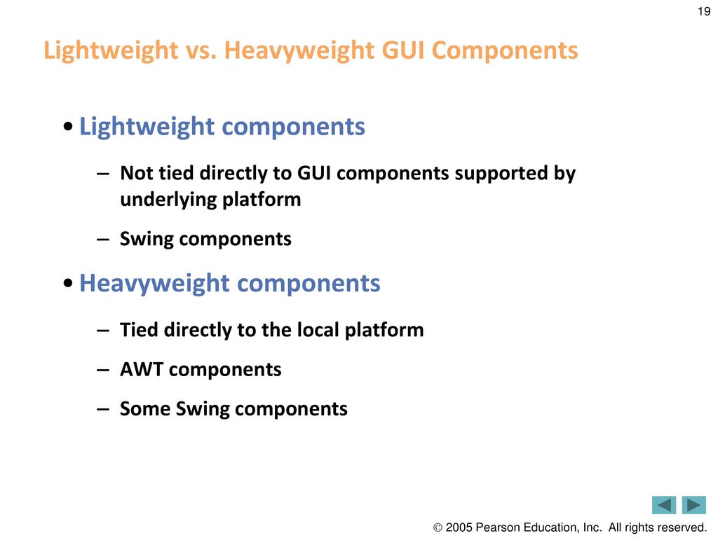 Lightweight vs. Heavyweight GUI Components