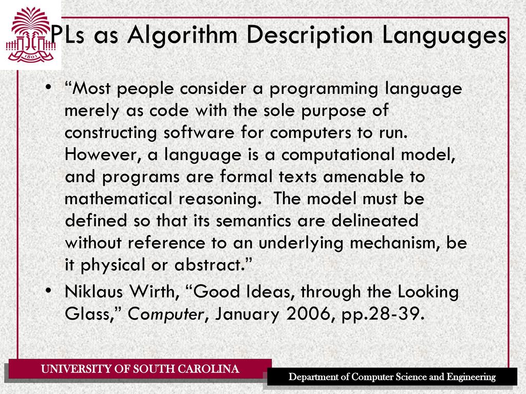 CSCE 330 Programming Language Structures Introduction and History - ppt ...