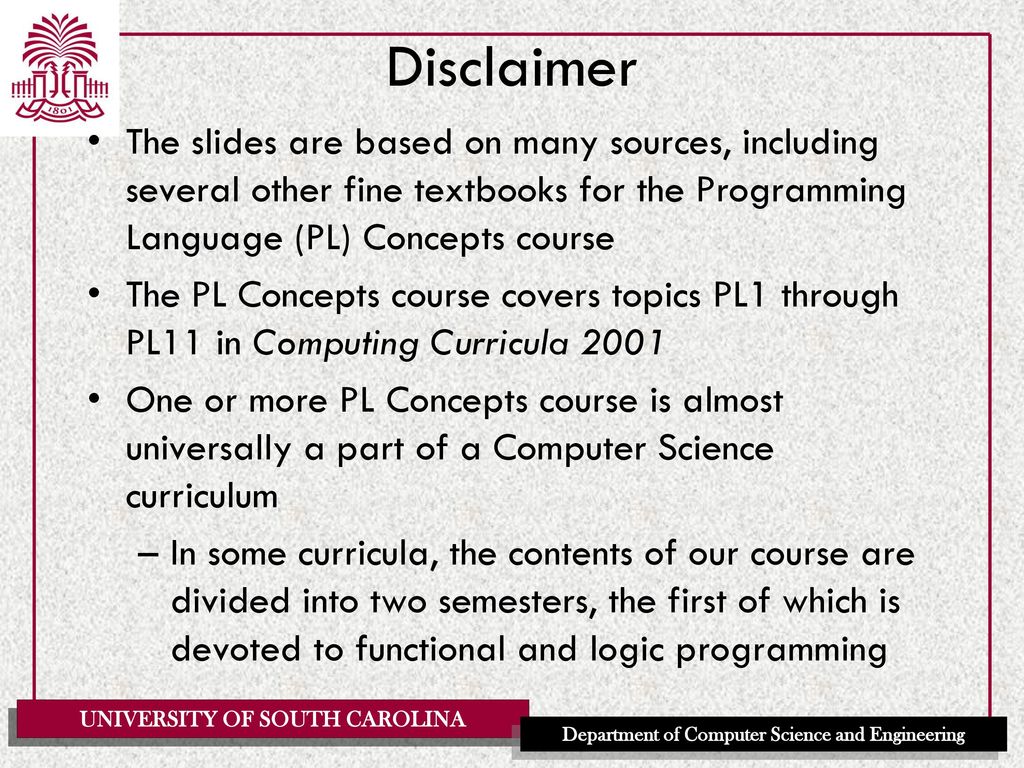 CSCE 330 Programming Language Structures Introduction and History - ppt ...