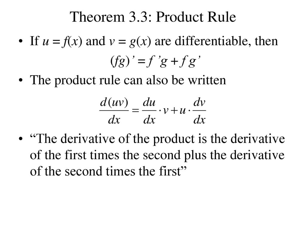 Section 3 3 The Product And Quotient Rule Ppt Download